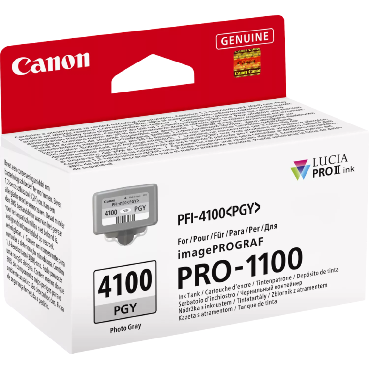 Kaseta z szarym atramentem fotograficznym Canon PFI-4100PGY